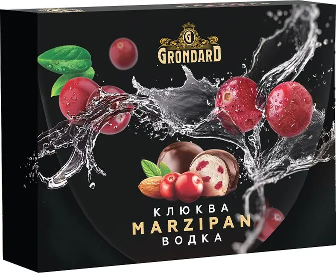  TM Grondard       (10186) Конфеты глазированные Марципановые Клюква и Водка, 98г  в Волхове