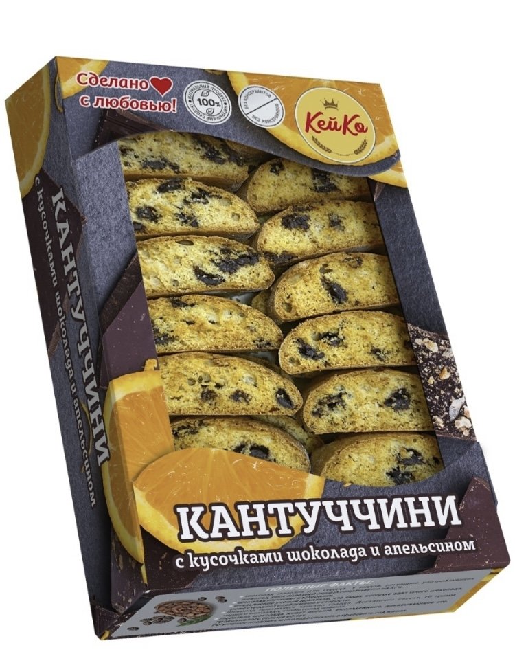  Кей Ко Кантуччини с кусочками шоколада и апельсином, 200г   в Волхове