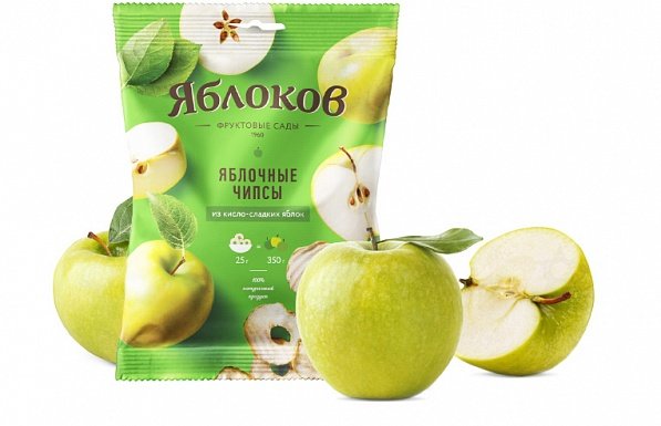  Яблочные чипсы из кисло-сладких яблок 25г в Волхове